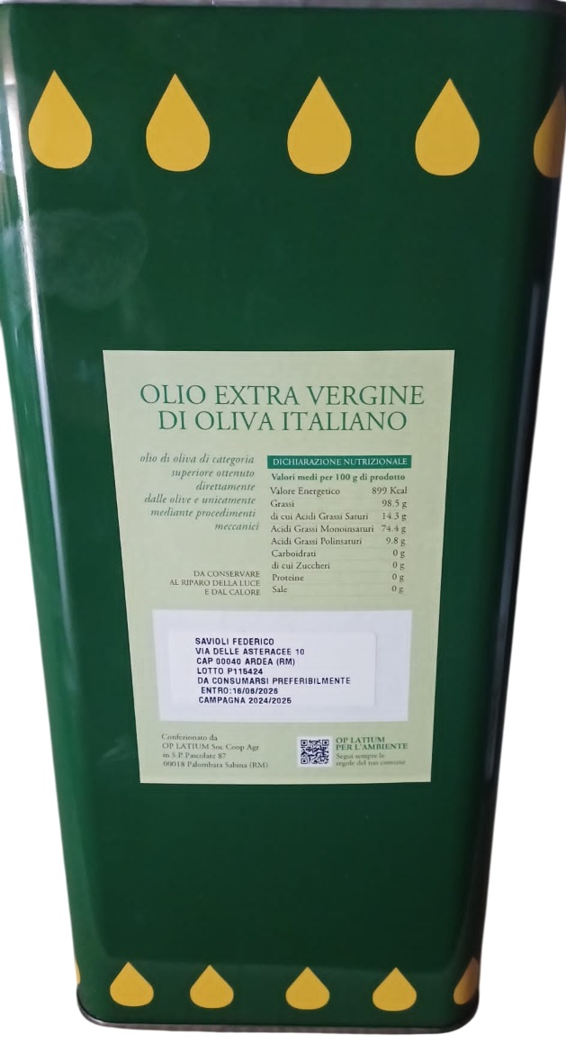 Olio D'Oliva Extravergine 5l 2026 - immagine 2
